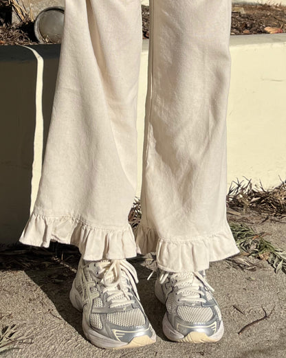 Oatmeal Ruffled Pants