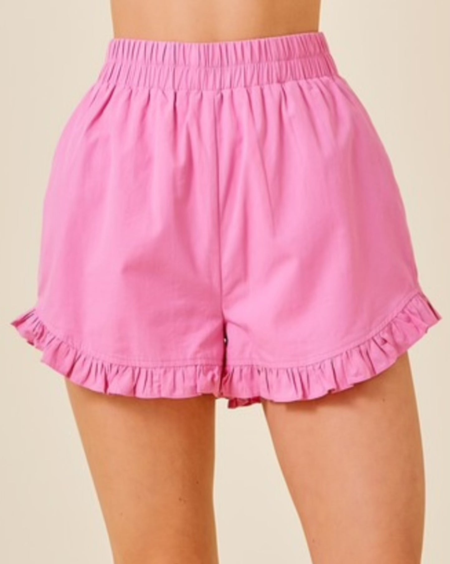 Bubblegum Ruffled High Waisted Shorts