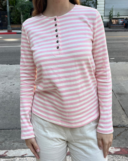 Girl Next Door Pink and White Stripe Shirt