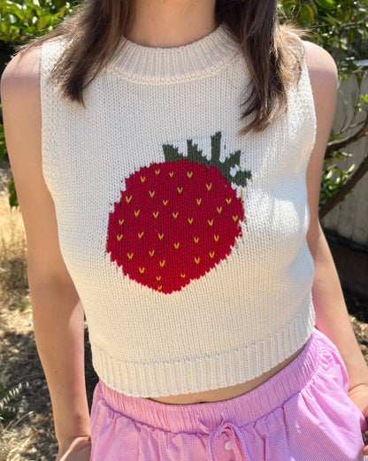 Strawberry Knit Top