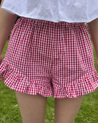 Picnic Ruffled High Waisted Shorts