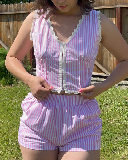 Sweet Like Candy Pink Striped Shorts