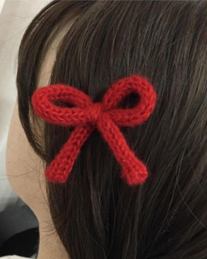 Fuzzy Bow Tie Hair Clip