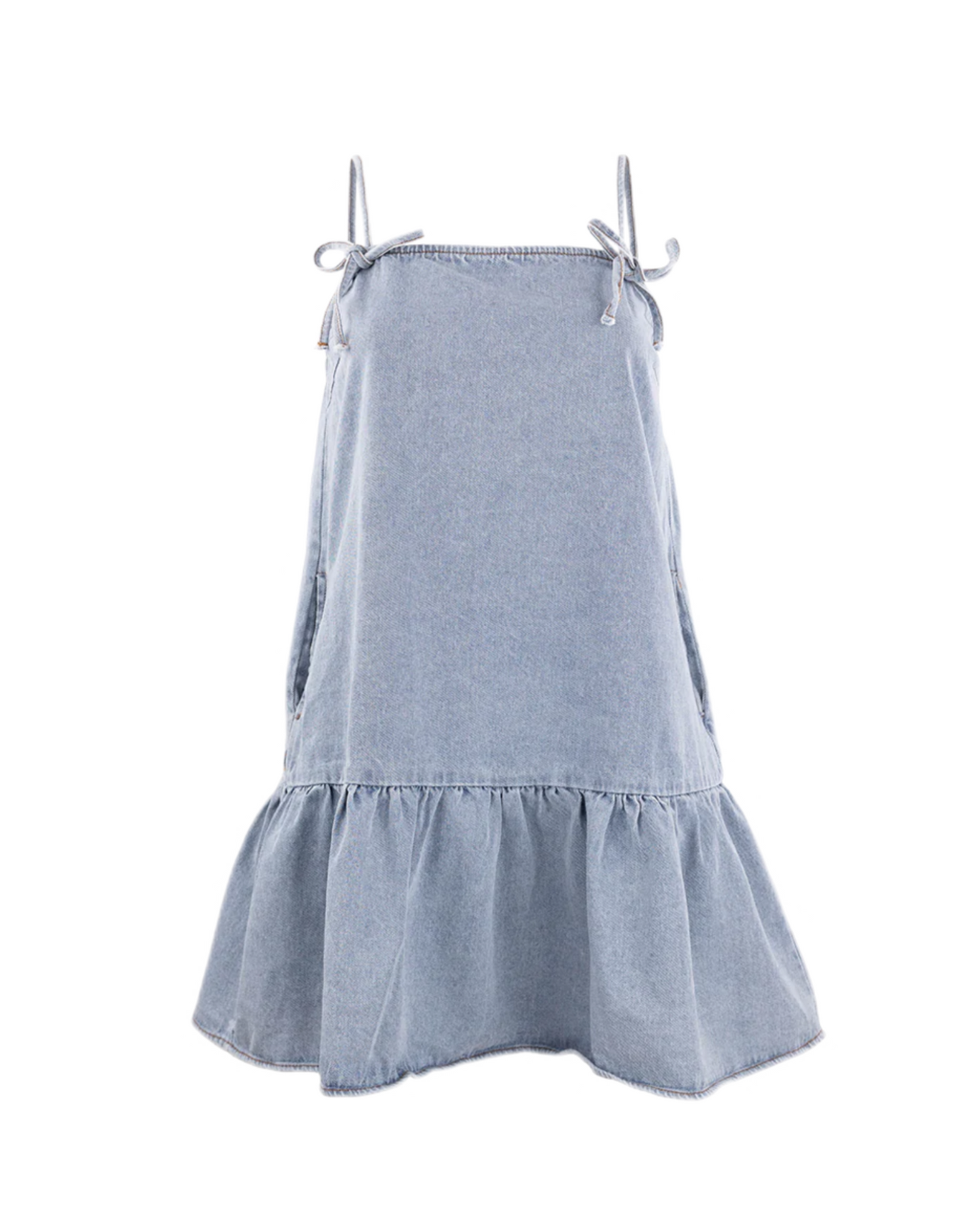 Blue Bow Denim Dress