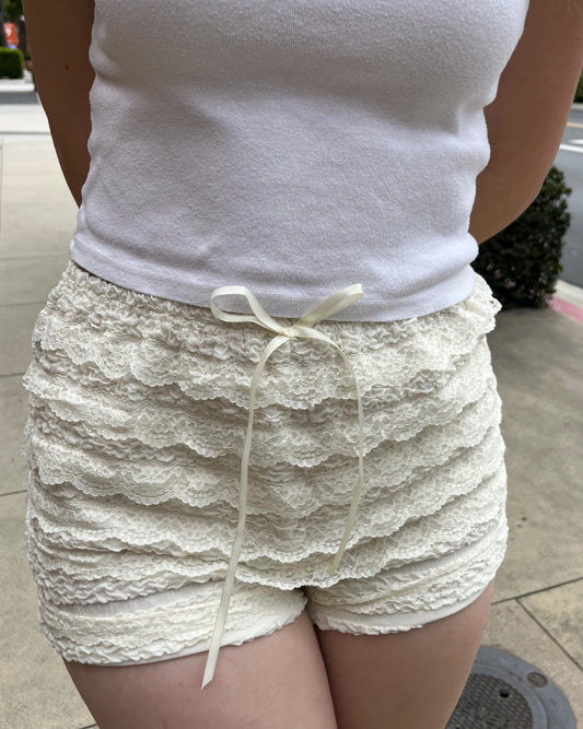 Cupids Lace Ruffled Shorts