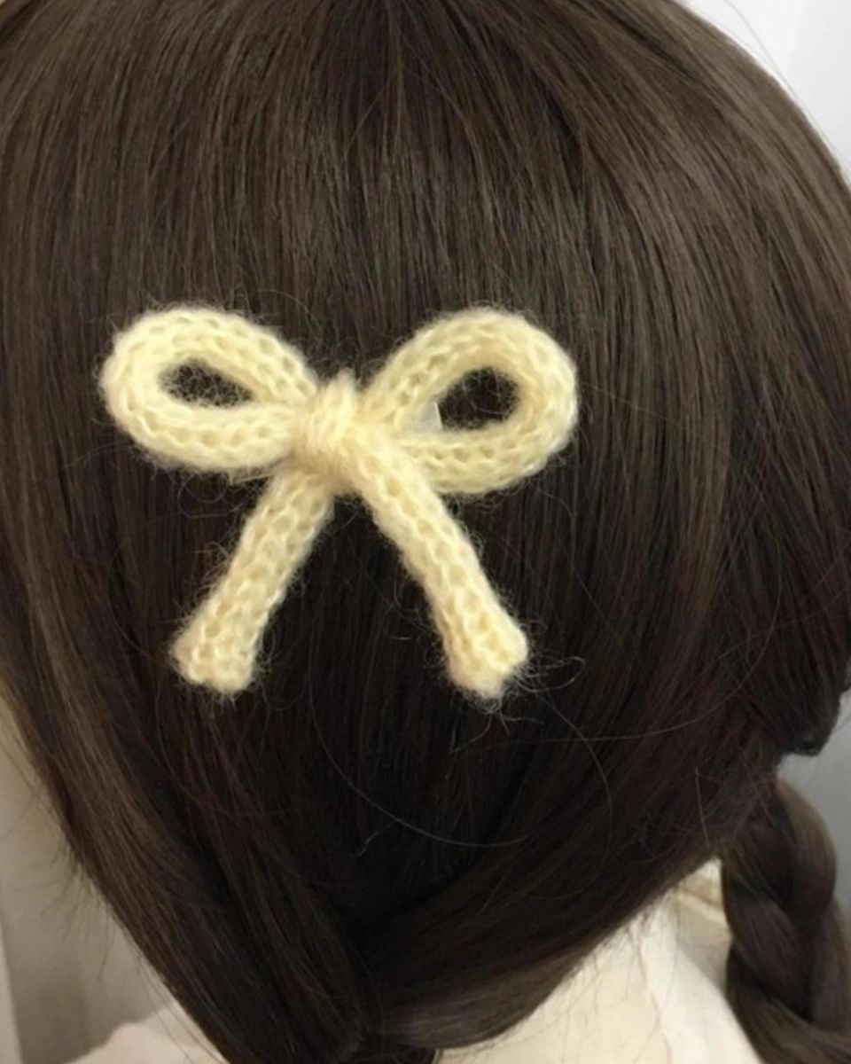 Fuzzy Bow Tie Hair Clip