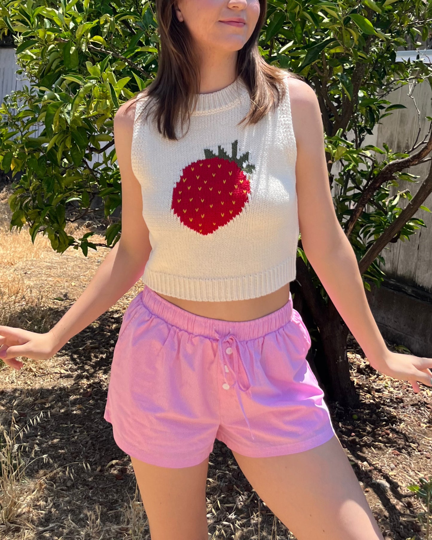 Strawberry Knit Top