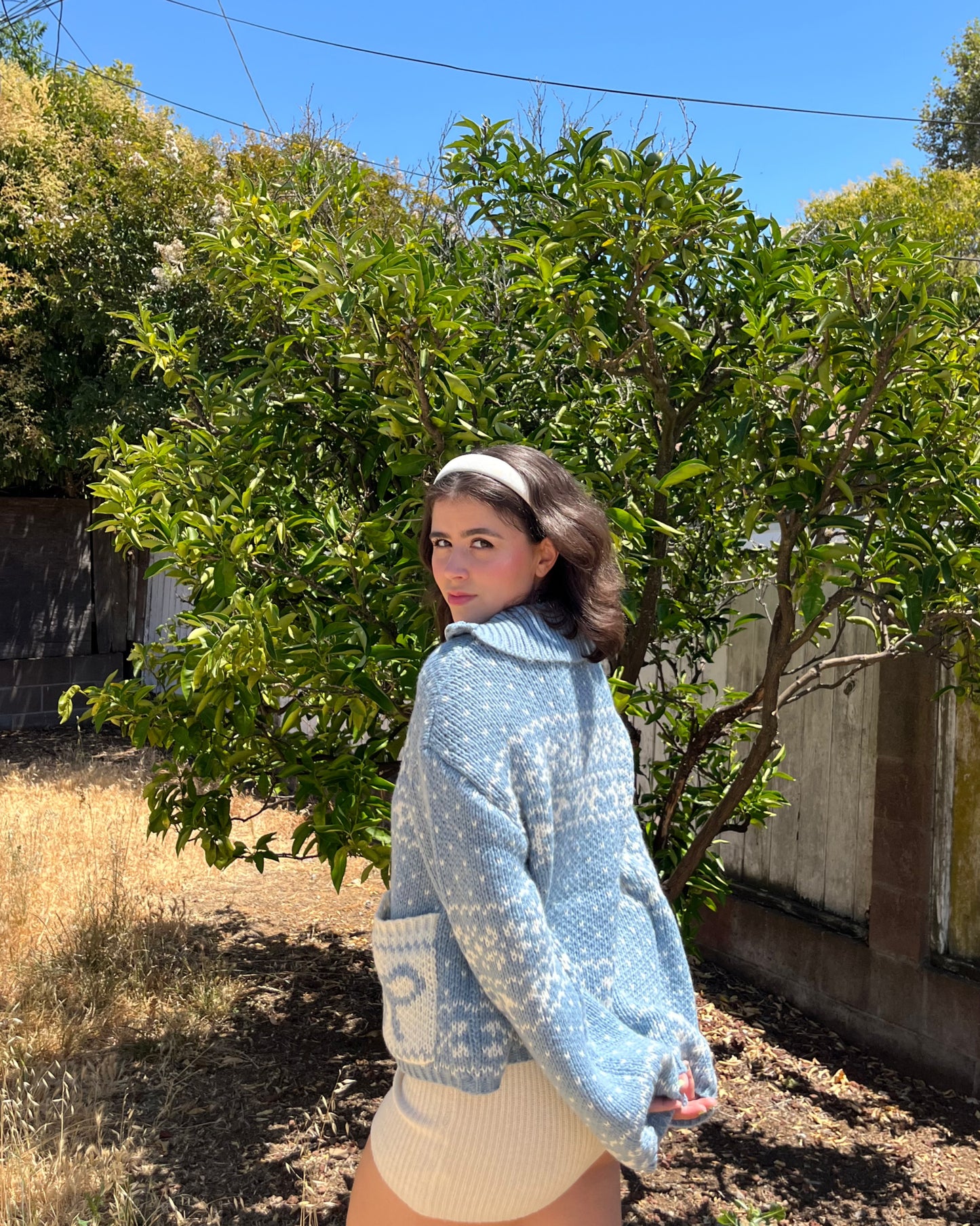 Baby Blue Ribbon Sweater Cardigan