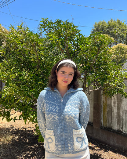 Baby Blue Ribbon Sweater Cardigan